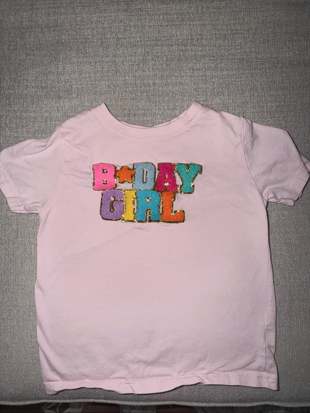 Pink 'Birthday Girl' Short Sleeve Tee for Kids